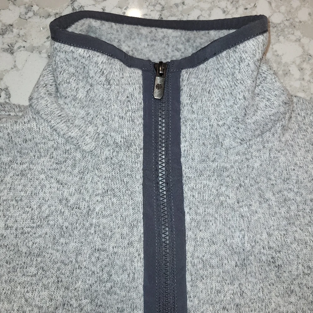 Lululemon Fleece Full Zip Sweater Grey Black Sz 8 Athleisure Sporty Cozy - Picture 5 of 12